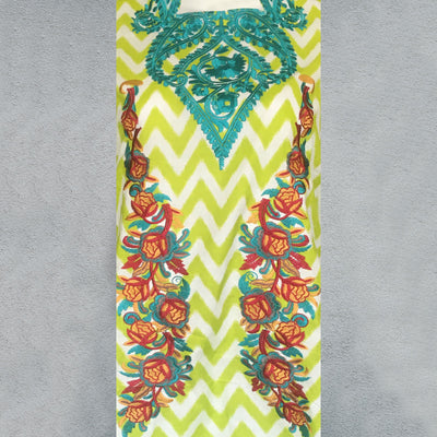 Women Long Style Embroidered Lawn Kurti