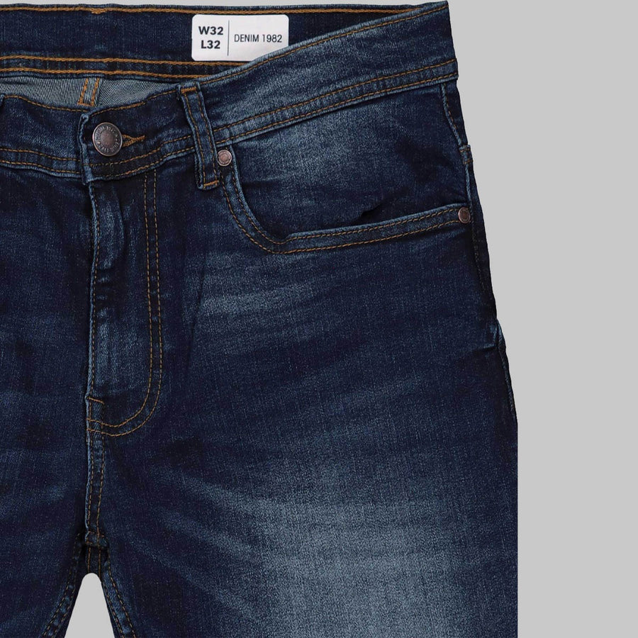Dark Blue Mid Wash Denim Pant