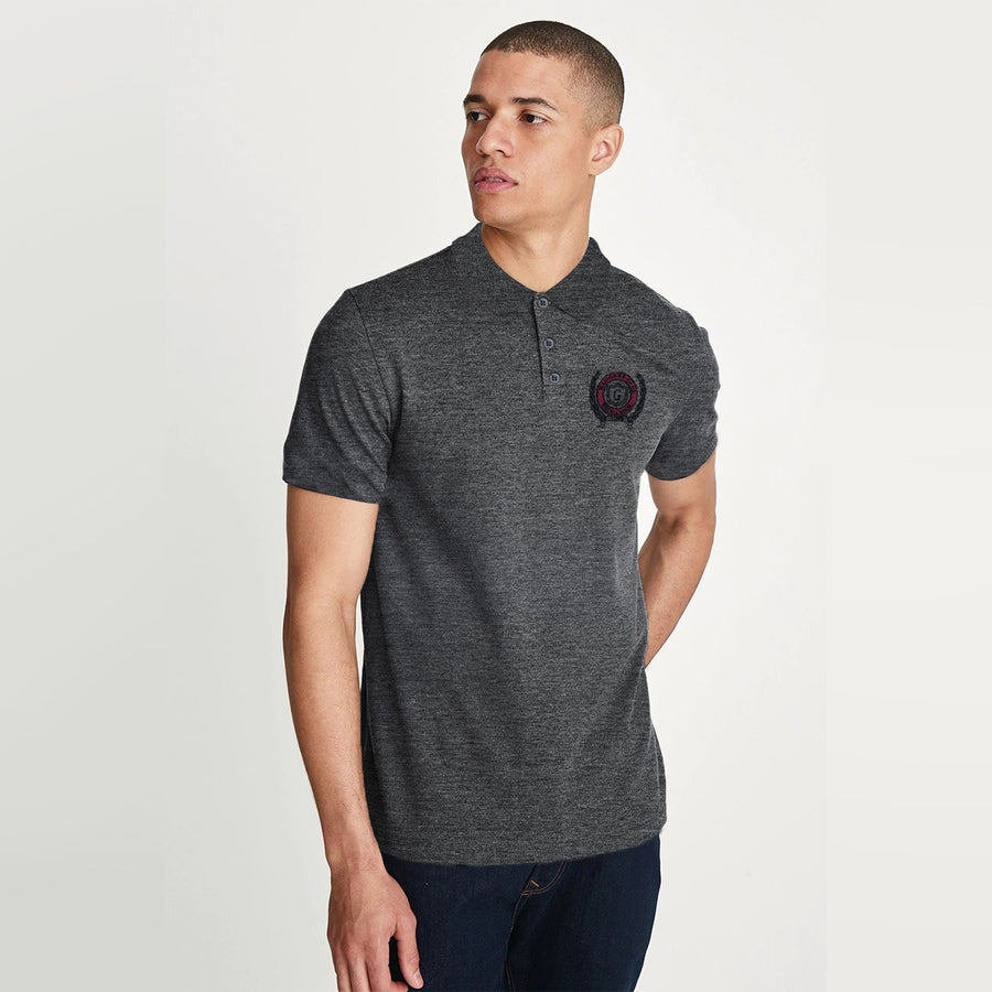 HG Signature Gray Self Collar Polo Shirt