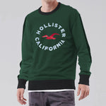 Men's "Hollister" Printed Fleece Sweat Shirt - Green