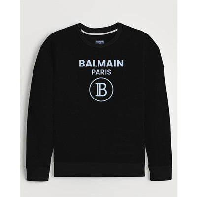 Black Balmain Printed Sweat Shirt