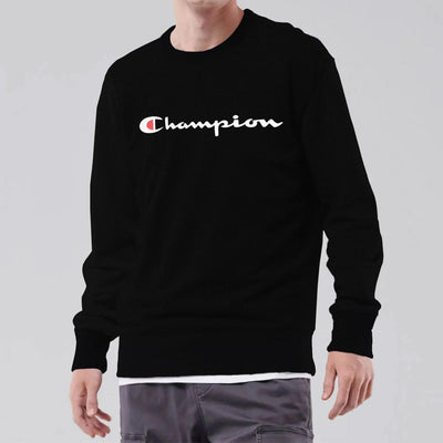 BLACK "Champion" PRINTED SWEAT SHIRT