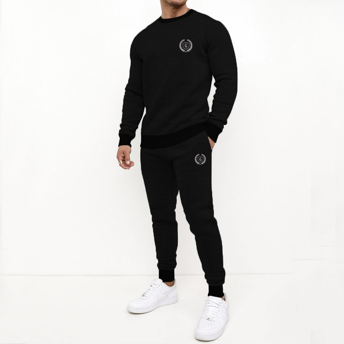 Black track suit discount