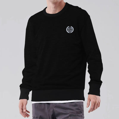 HG Super Cool Textured Black Sweat Shirt
