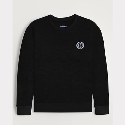 HG Super Cool Textured Black Sweat Shirt