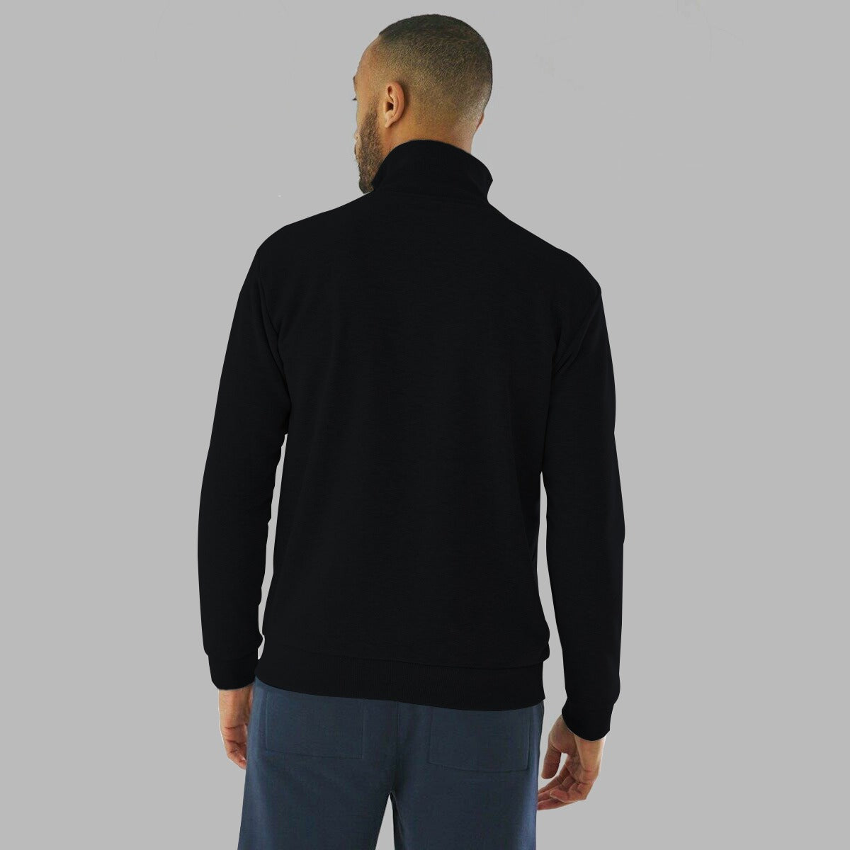 Mock Neck Contrast Combo Zipper Jacket