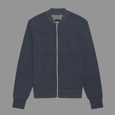Charcoal Fleece Bomber Zipper Jacket
