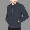 Charcoal Fleece Bomber Zipper Jacket