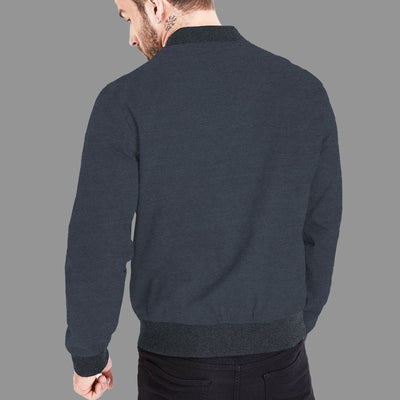 Charcoal Fleece Bomber Zipper Jacket