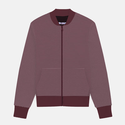 COZY FLEECE YARN DYED BOMBER ZIPPER JACKET