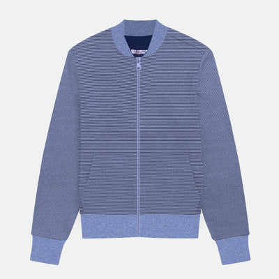 COZY FLEECE YARN DYED BOMBER ZIPPER JACKET