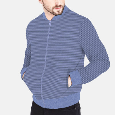 COZY FLEECE YARN DYED BOMBER ZIPPER JACKET
