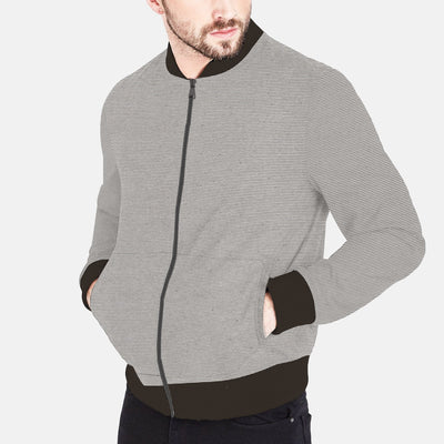 COZY FLEECE YARN DYED BOMBER ZIPPER JACKET