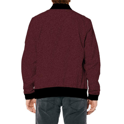 A/F Textured Mehroon Fleece Zipper Jacket