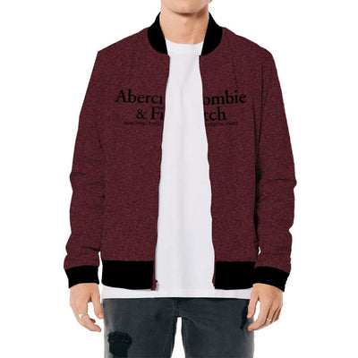 A/F Textured Mehroon Fleece Zipper Jacket