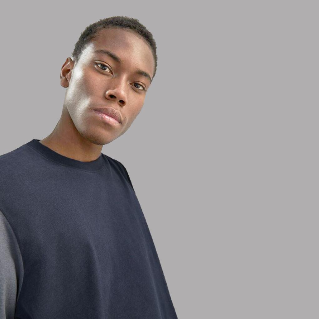 Contrast Full Sleeve Tee Shirt - Navy