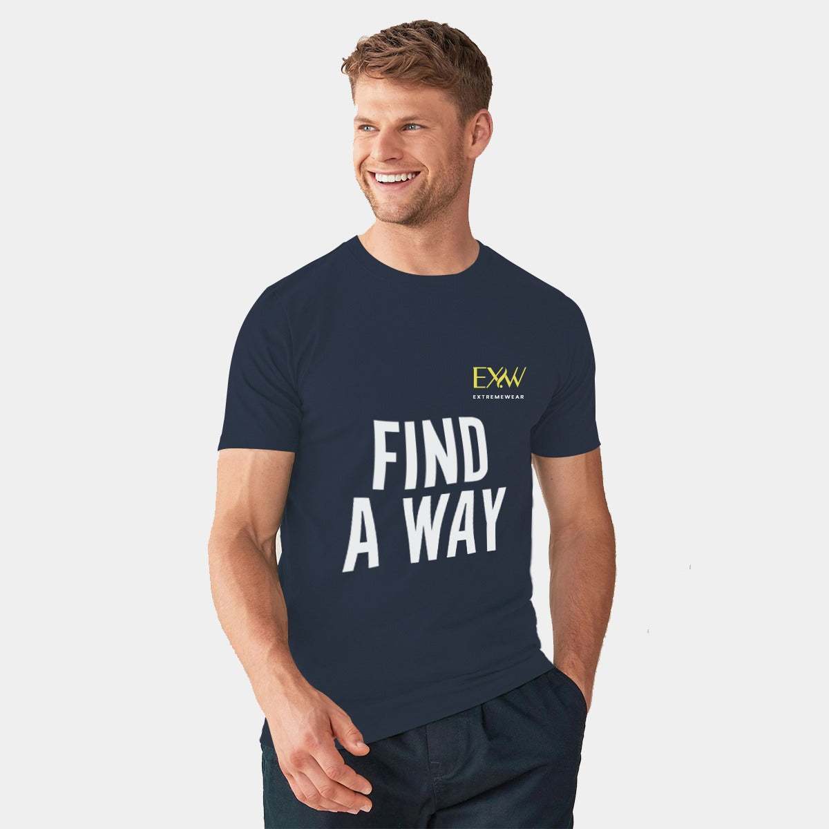 Charcoal "FIND A WAY" Printed Tee Shirt