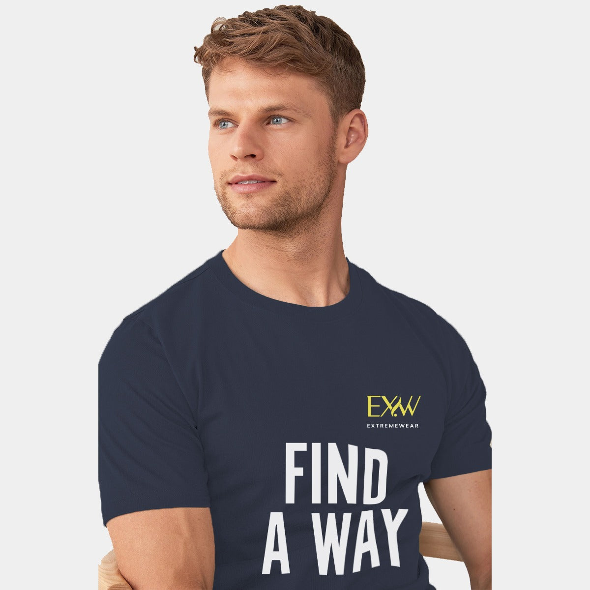Charcoal "FIND A WAY" Printed Tee Shirt