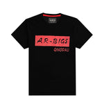 Boy's "AR-BIGS" Printed Black Tee Shirt
