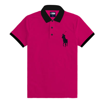 Horse Signature Contrast Collar Polo Shirt