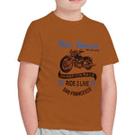 BOY'S MOTOR BIKE PRINTED MUSTERED TEE SHIRT