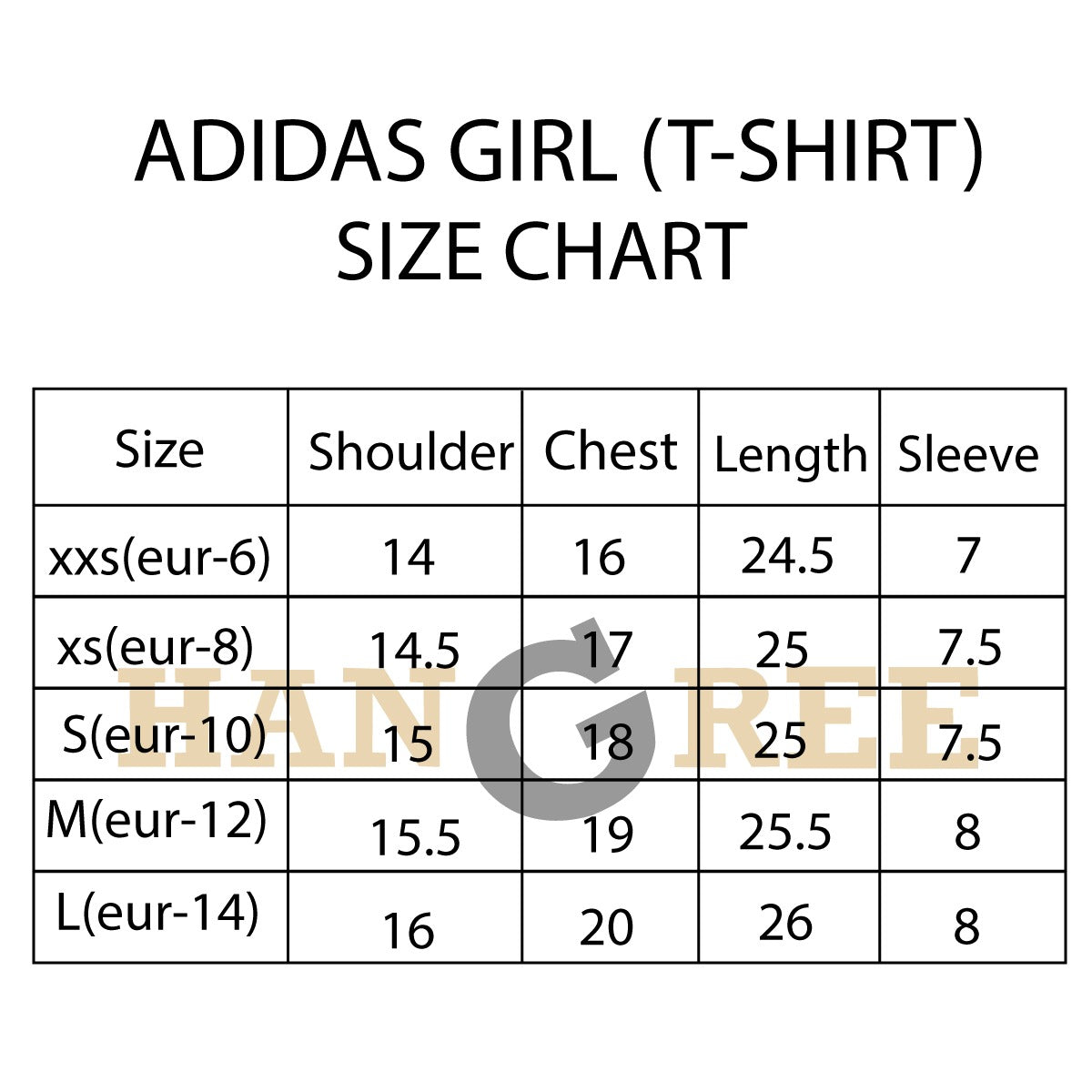 Adidas originals t hot sale shirt size chart