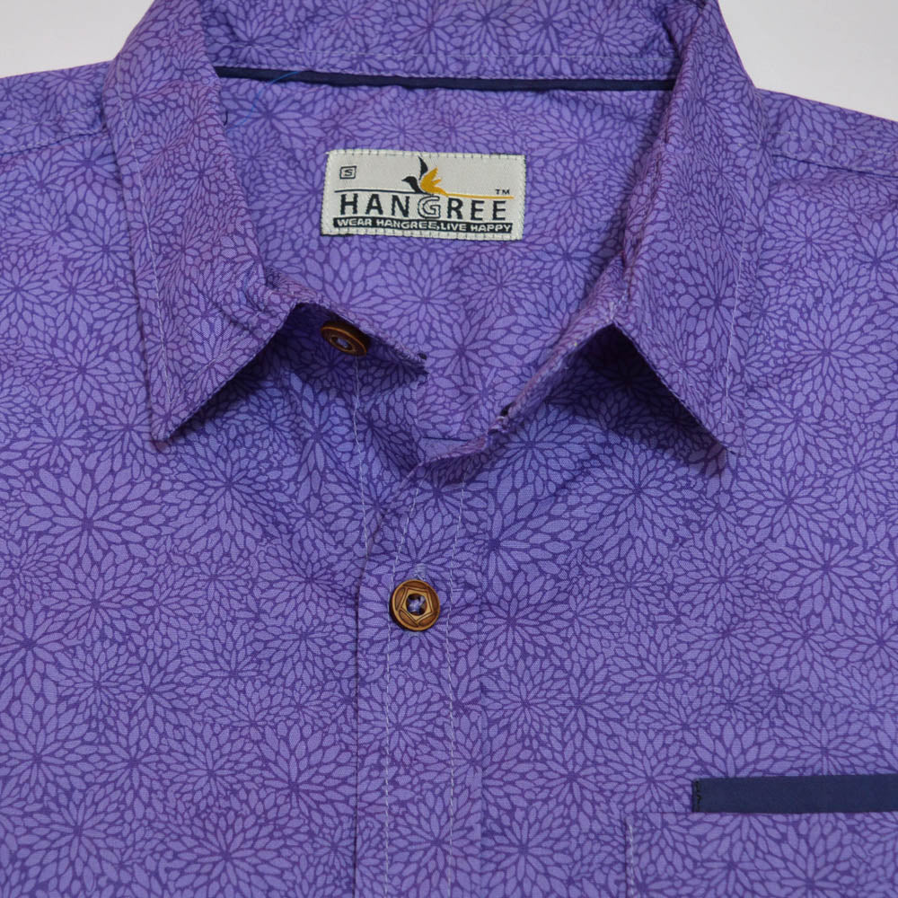 Exclusive Printed Purple Casual Shirt