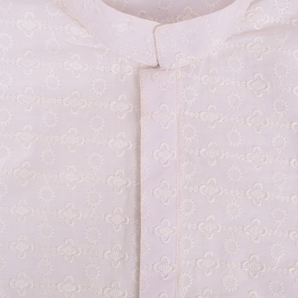 permium off white kurta