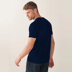 Men's Signature Emb. Round Neck Tee Shirt - Navy